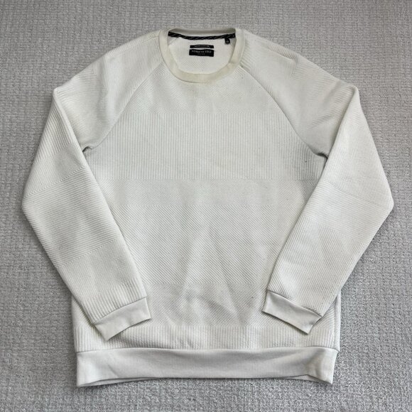 Kenneth Cole White Thermal Crewneck Sweater Men's Size Large Read* - Picture 1 of 15